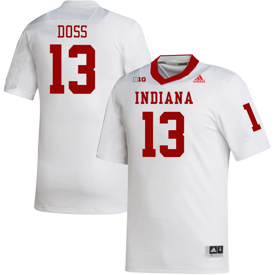 Men #13 Cedarius Doss Indiana Hoosiers College Football Jerseys Stitched-White